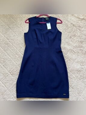 NWT Armani Exchange Blue Sleeveless Sheath Dress Wedding Guest Women’s Size L
